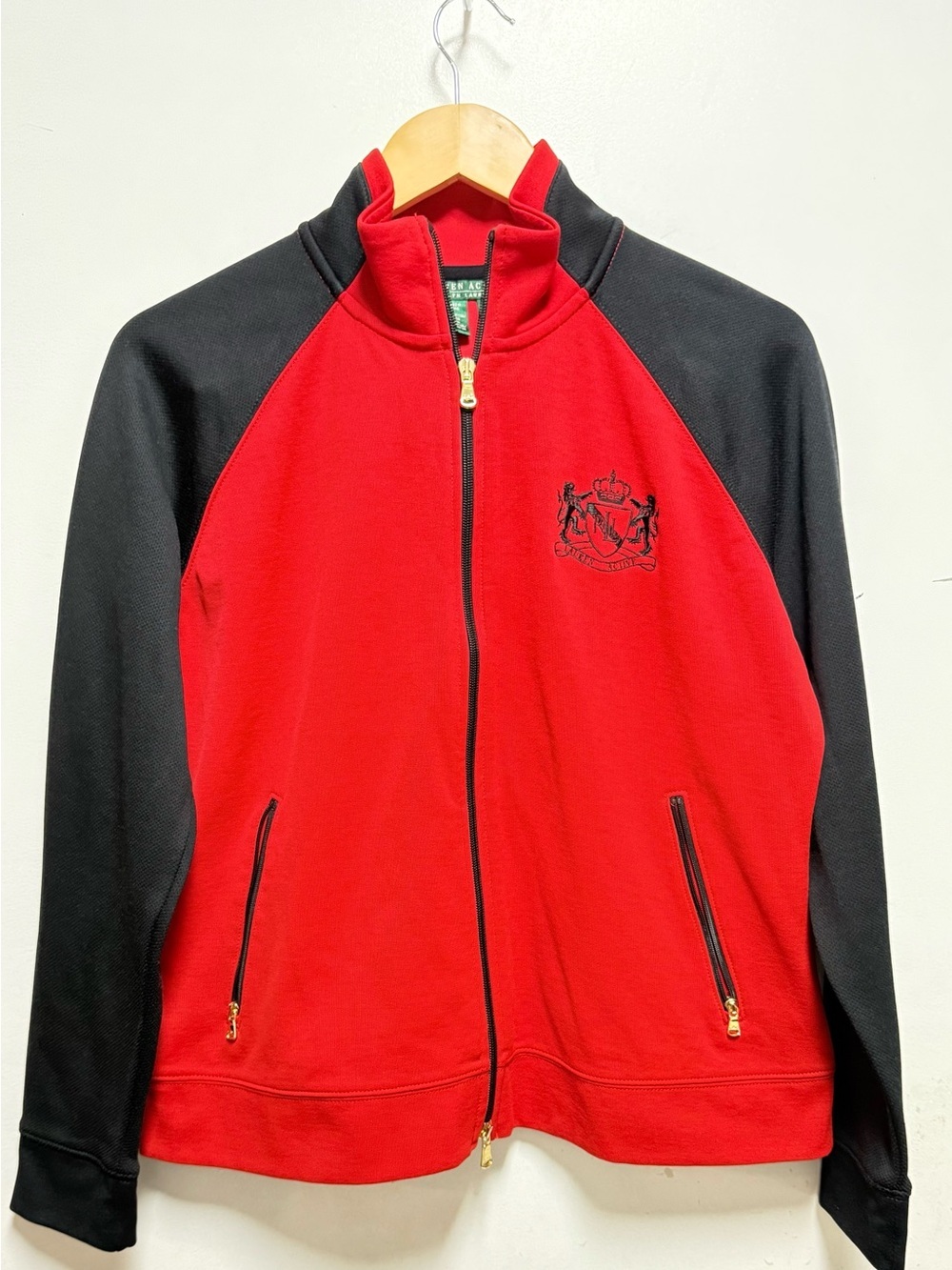 Women's Red & Black Zip-Up Jacket